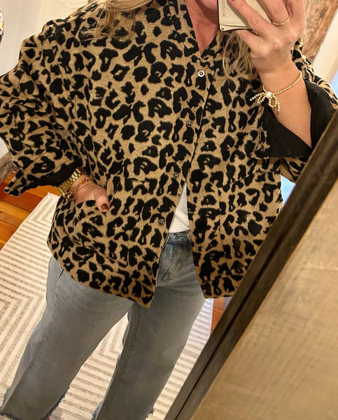 Leopard Short Hair Fur Jacket