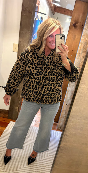 Leopard Short Hair Fur Jacket