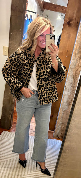 Leopard Short Hair Fur Jacket