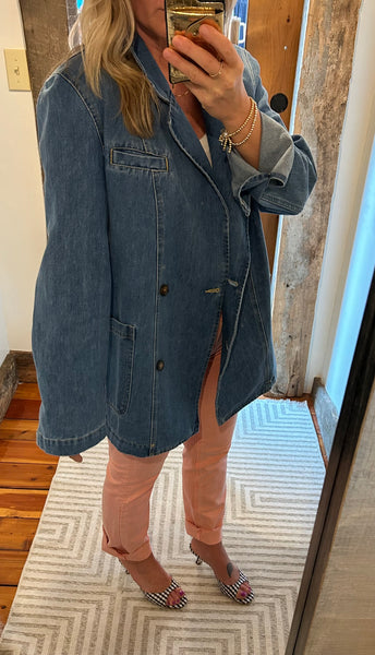 Brandi Double Breasted Denim Blazer