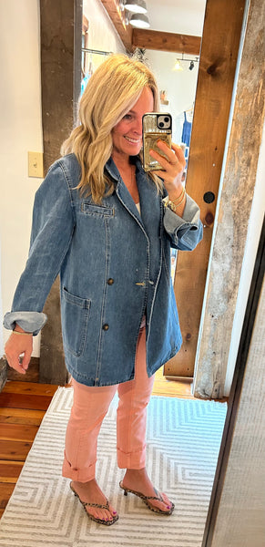 Brandi Double Breasted Denim Blazer