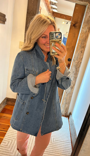 Brandi Double Breasted Denim Blazer