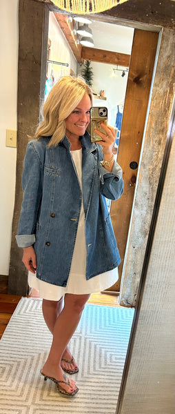 Brandi Double Breasted Denim Blazer