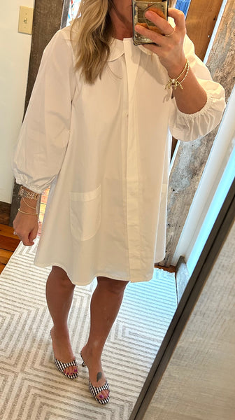 Poplin Peter Pan Color Mini Dress