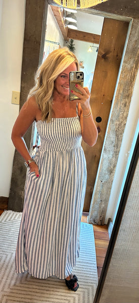 Nadine Striped Midi Dress