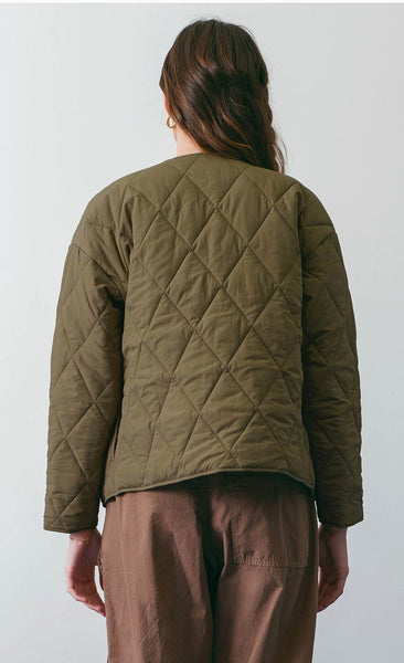 Toggle Button Diamond Quilted Jacket