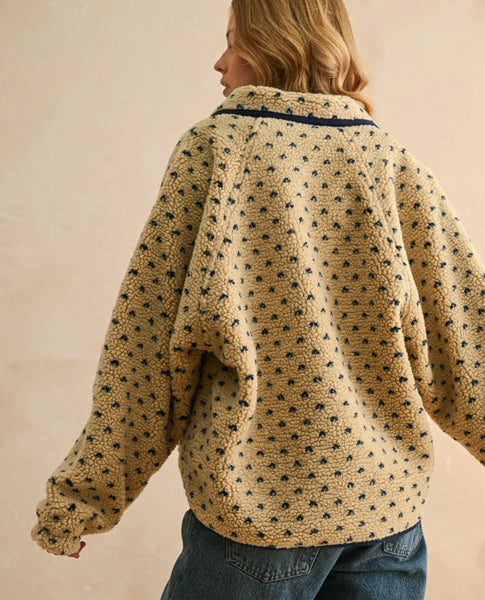 Button Front Sherpa Jacket