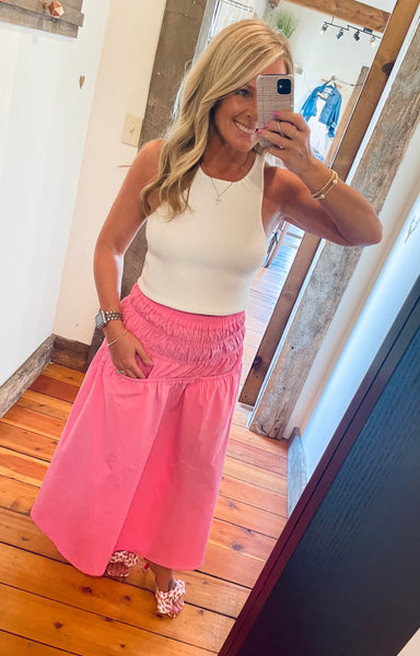 Tiered Waist Maxi Skirt