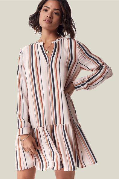 Desert Pink Stripe Dress - The Green Shelf Boutique