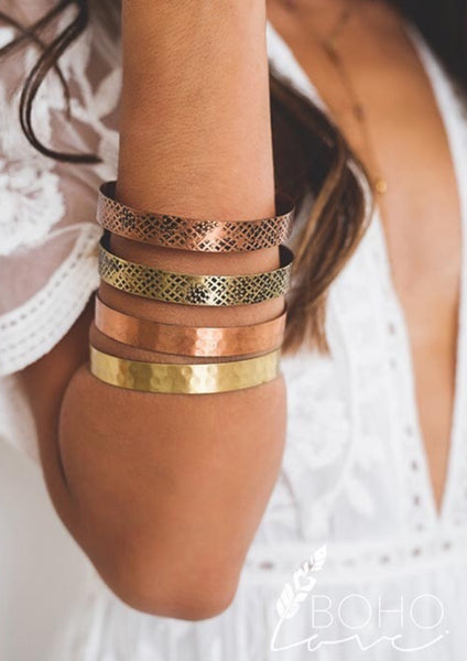 Metal Stacked Cuff - The Green Shelf Boutique
