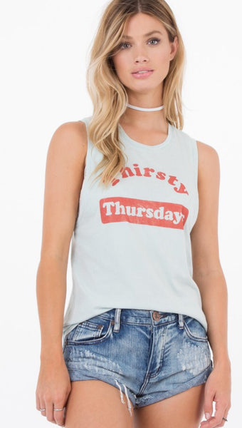 Thirsty Thursday Graphic Tank - The Green Shelf Boutique