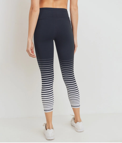 Graduated Stripe HW Capri Legging