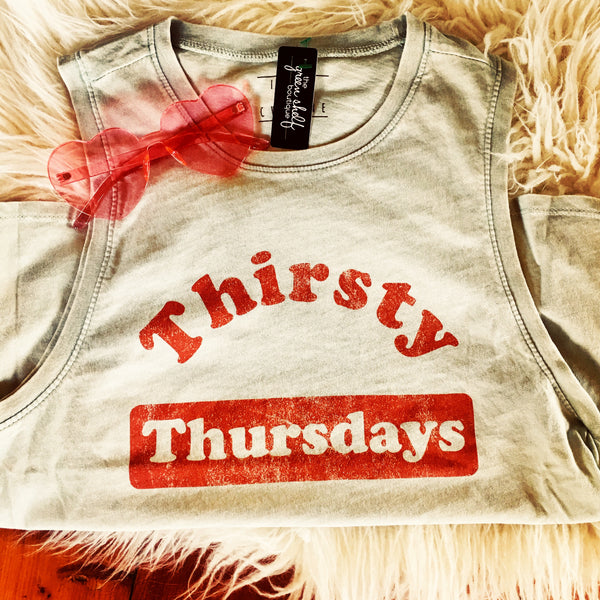 Thirsty Thursday Graphic Tank - The Green Shelf Boutique