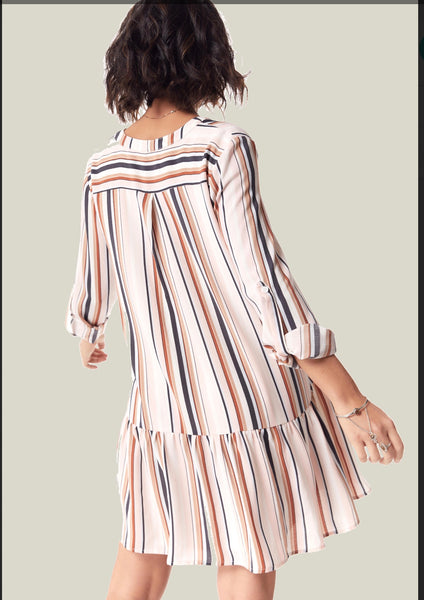 Desert Pink Stripe Dress - The Green Shelf Boutique