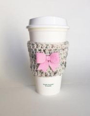 Cozy Boutique Oatmeal with Bubblegum Bow - The Green Shelf Boutique