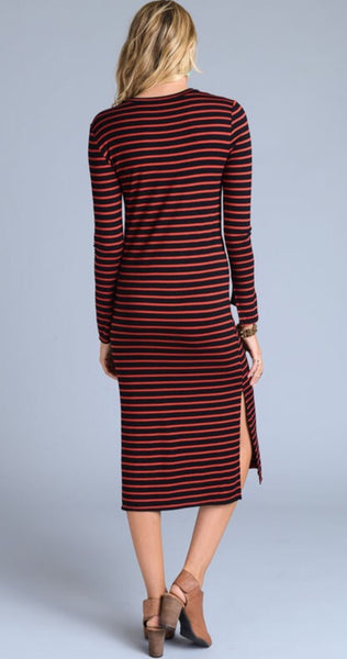 Striped Midi Dress - The Green Shelf Boutique