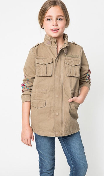 Girls Military Inspired Jacket - The Green Shelf Boutique
